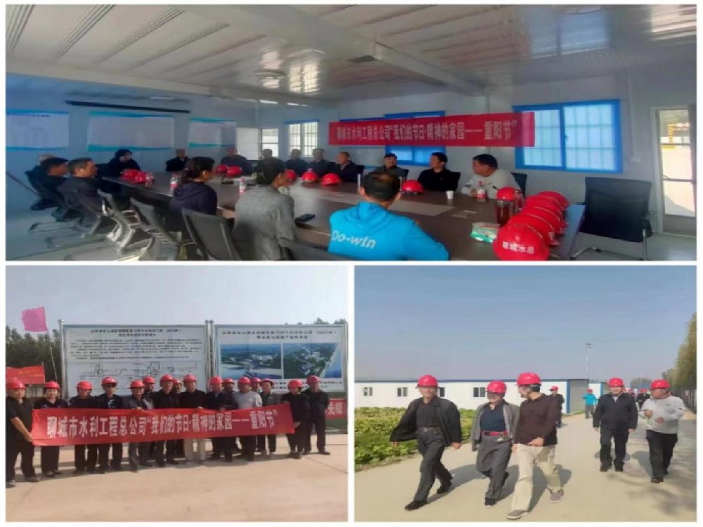 金秋十月，丹桂飄香，又是一年重陽時(shí)。2023年10月23日，聊城市水利工程總公司組織老同志共度傳統(tǒng)節(jié)日。老同志們先后參觀了我公司正在施工的山東省位山灌區(qū)續(xù)建配套與現(xiàn)代化改造工程（2023年）施工1標(biāo)（倪屯），聊城市馬頰河防洪治理工程（一期）施工1標(biāo)工程。公司副總經(jīng)理杜代軍、劉長(zhǎng)林向老干部們?cè)敿?xì)介紹了項(xiàng)目的工期、進(jìn)